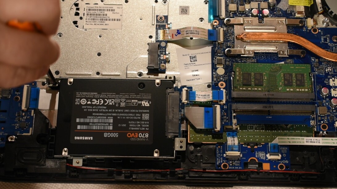 Upgrading an HP 15-ay163nr laptop to an SSD.